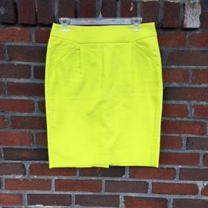 J. Crew Lemon Yellow Size 2 Pencil Skirt